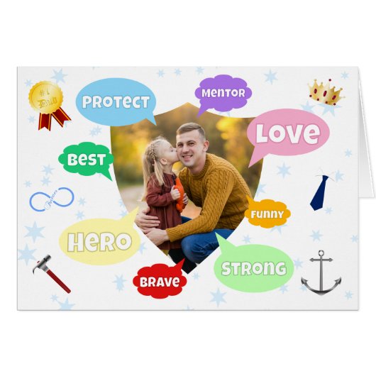 Fathers Day Photo Word Clouds Best Dad Father (正面横)