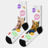 Fathers Day Photo Word Clouds Best Dad Father ソックス (左)