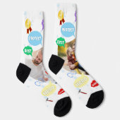 Fathers Day Photo Word Clouds Best Dad Father ソックス (右)