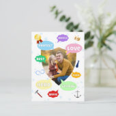 Fathers Day Photo Word Clouds Best Dad Father ポストカード (スタンド正面)