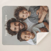 Fathers Day Sherpa Blanket Custom Photo Text Gifts シェルパブランケット (正面(横))
