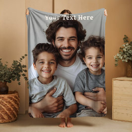 Fathers Day Sherpa Blanket Custom Photo Text Gifts シェルパブランケット