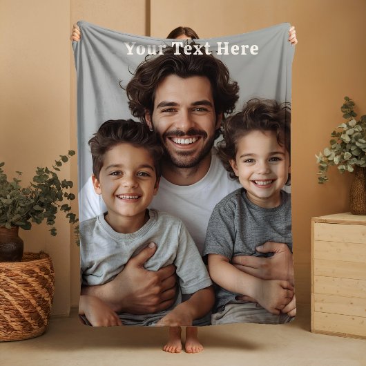 Fathers Day Sherpa Blanket Custom Photo Text Gifts シェルパブランケット