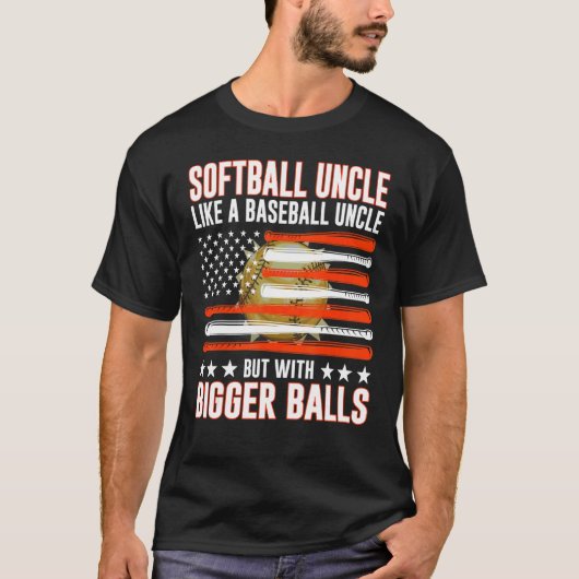 Father's Day  Softball Uncle Like A Baseball Uncle Tシャツ (正面)