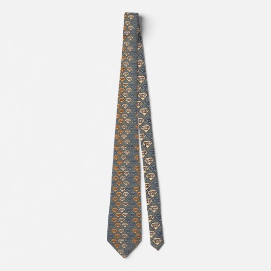 Father's Day Super Dad Pattern Necktie Tie ネクタイ (正面)