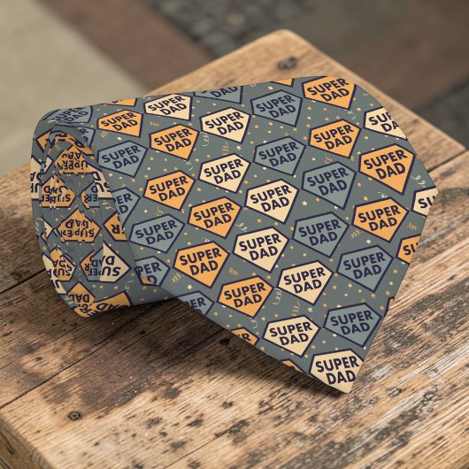 Father's Day Super Dad Pattern Necktie Tie ネクタイ