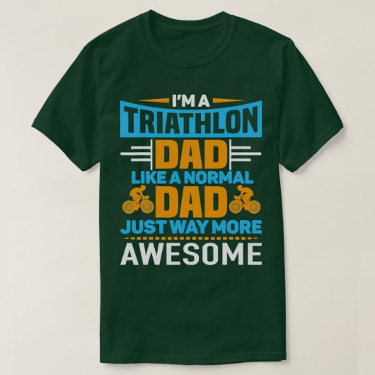 Fathers Day Swim Bike Run Triathlon Tシャツ (デザイン正面)