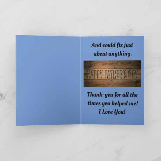 Father's Day Tools Folded Greeting Card カード (内部)