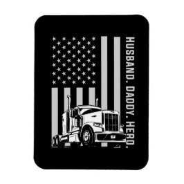 Father's Day | Trucker Dad American Flag マグネット