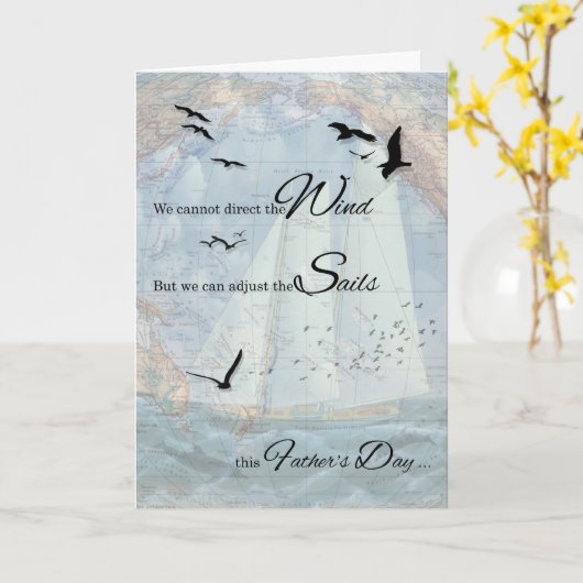 Fathers Day Vintage Nautical Theme カード (黄色い花)