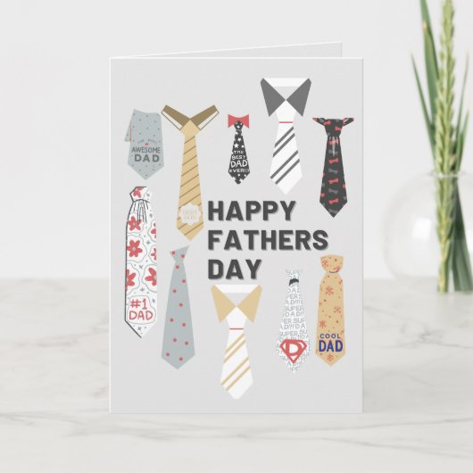 Father's Day with Scattered Ties カード (正面)
