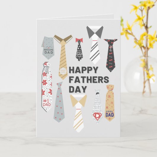 Father's Day with Scattered Ties カード (黄色い花)