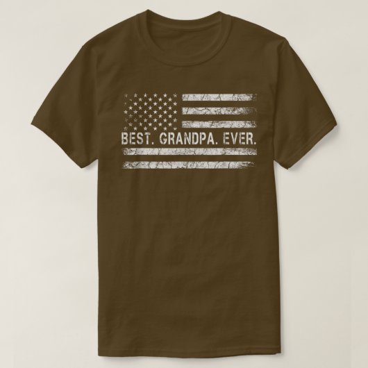 Fathers Say Best Grandpa Ever With US American Fla Tシャツ (デザイン正面)