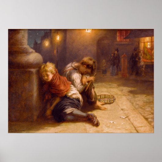 Fatigued Minstrels (1883) ～Augustus Edwin Mulready ポスター (正面)