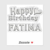 Fatima Happy Birthday silver Aufkleber Sticker シール (シート)