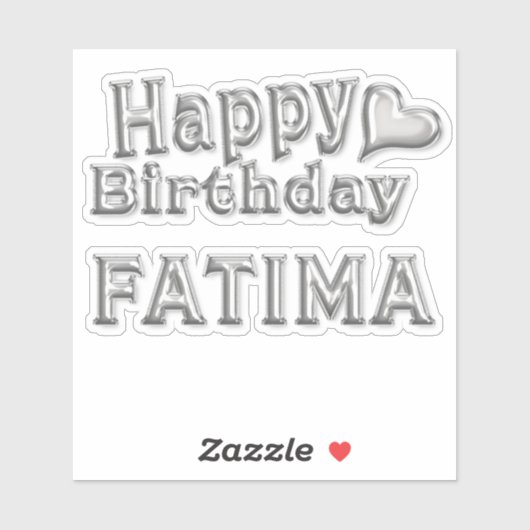 Fatima Happy Birthday silver Aufkleber Sticker シール (シート)