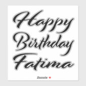 Fatima Name Vorname black Sticker Geburtstag シール (シート)