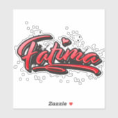 Fatima red Heart Graffiti Aufkleber Sticker シール (シート)