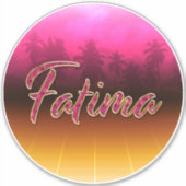 Fatima Vorname Name golden pink Aufkleber Sticker シール (正面)