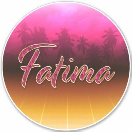Fatima Vorname Name golden pink Aufkleber Sticker シール (正面)