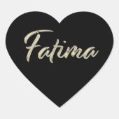 Fatima white gold Handwriting Aufkleber Herz ハートシール (正面)