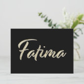 Fatima white gold Handwriting Karte カード (スタンド正面)