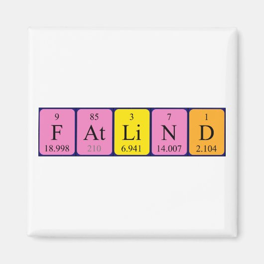 Fatlind周期表名磁石 マグネット (正面)