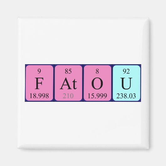 Fatou周期表名磁石 マグネット (正面)