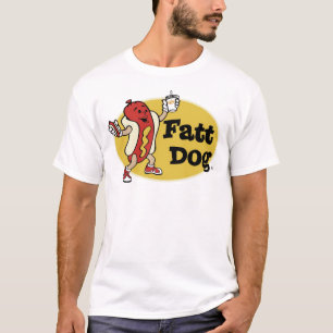Fatt犬のバッジのロゴのティー(前部だけ) Tシャツ