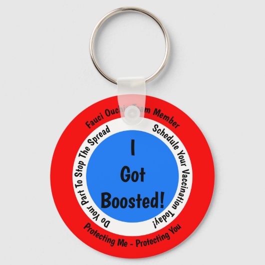 Fauci Ouchieワクチン接種を得増やした キーホルダー (正面)