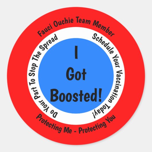 Fauci Ouchieワクチン接種を得増やした ラウンドシール (正面)