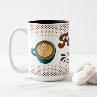 Fauget コーヒーマグ | かわいいコーヒーファンへのギフト コーヒー ツートーンマグカップ