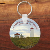 Faulkners Island Light house, Connecticut Keychain キーホルダー (正面)