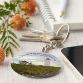 Faulkners Island Light house, Connecticut Keychain キーホルダー (側面)