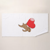 Faultier mit Herz "Ich liebe Faultiere" バスタオル (バスタオル)