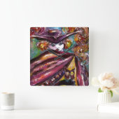 FAUST /トリコーンとフクロウのミステリアスなマスク スクエア壁時計 (ホーム)