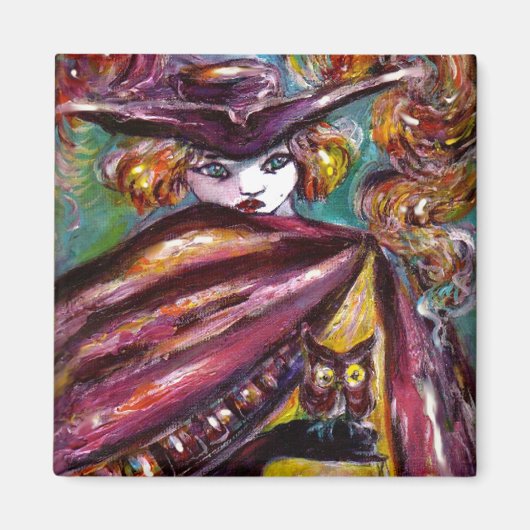 FAUST /トリコーンとフクロウのミステリアスなマスク マグネット (正面)