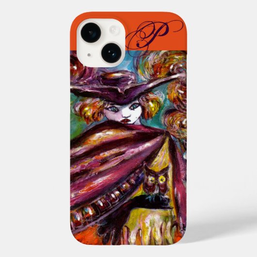 FAUST /ミステリアスなマスク,トリコーンとフクロウのモノグラム Case-Mate iPhoneケース (裏面)
