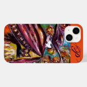 FAUST /ミステリアスなマスク,トリコーンとフクロウのモノグラム Case-Mate iPhoneケース (裏面 (横))