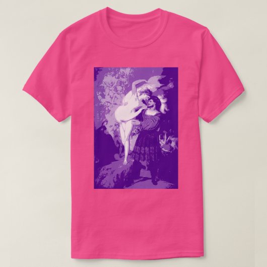 Faust and Lilith digital art blue Tシャツ (デザイン正面)