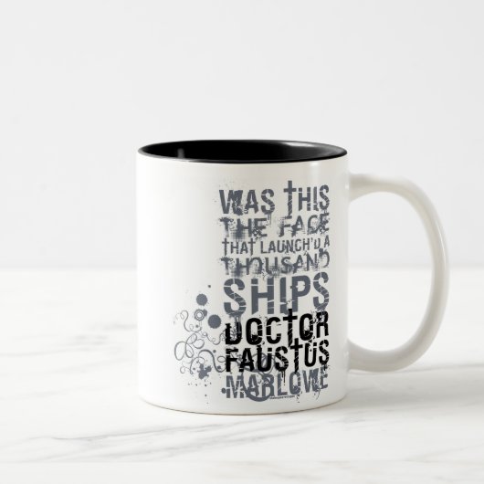 Faustus Quote (B&W)博士 ツートーンマグカップ (右)