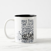 Faustus Quote (B&W)博士 ツートーンマグカップ (左)