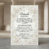 Faux 3D Embossed Effect Ivory Floral Border エンクロージャーカード