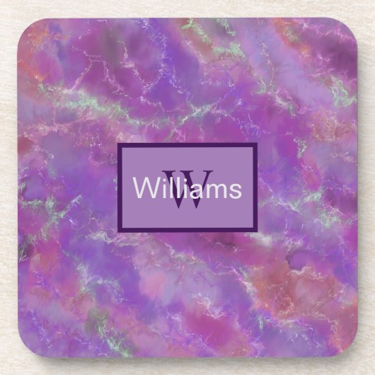 Faux Amethyst Purple Marble コースター (正面)