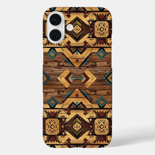 Faux Aztec wood grain Case-Mate iPhoneケース (裏面)