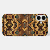 Faux Aztec wood grain Case-Mate iPhoneケース (裏面 (横))