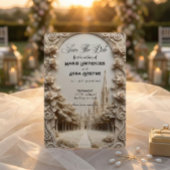 Faux Bas-Relief Carved Floral Archway セーブザデート