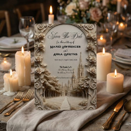 Faux Bas-Relief Carved Floral Archway セーブザデート