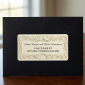 Faux Bas-Relief  Wedding Return Address Labels ラベル