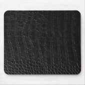 Faux Black Alligator Crocodile Leather Print マウスパッド (正面)